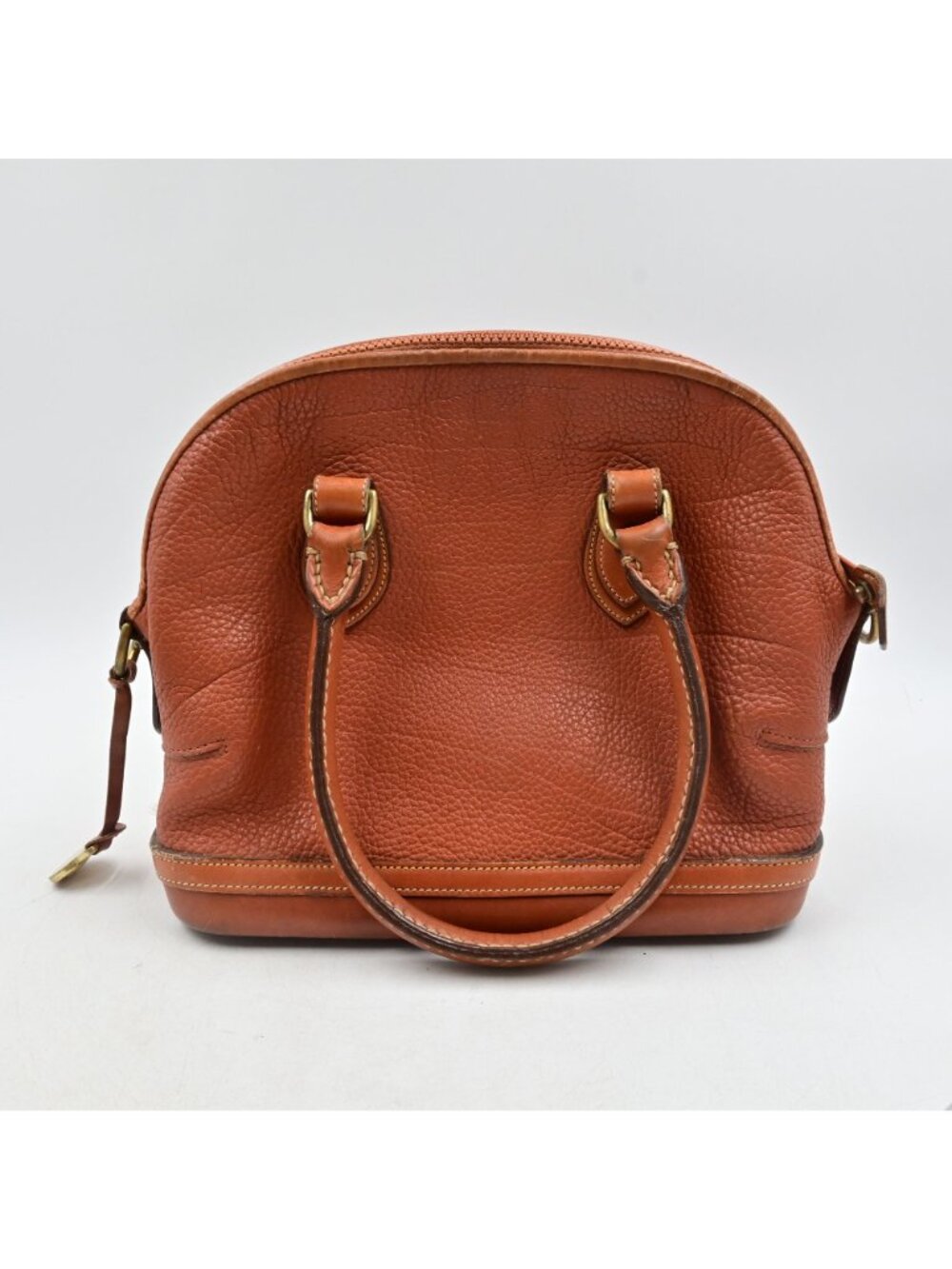 Dooney & Bourke Handbag Norfolk Satchel Pebbled Leather Top Handle Vintage Brown - Picture 3 of 8